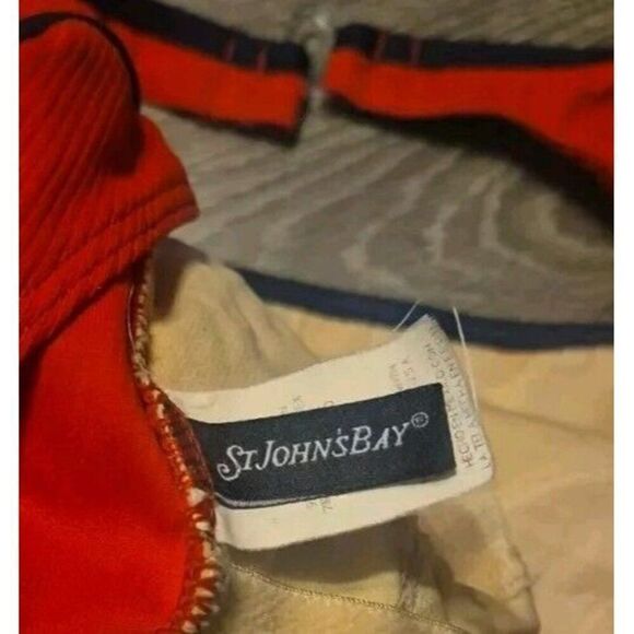 Vtg St John's Bay One Piece Swimsuit Red Ribbed Slimming Women's Size 10 - Picture 4 of 5